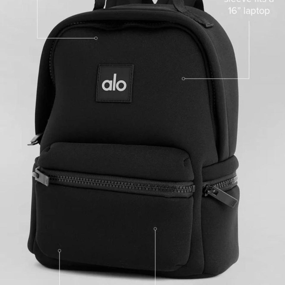 Alo Yoga Stow Backpack – Black/Silver (New)